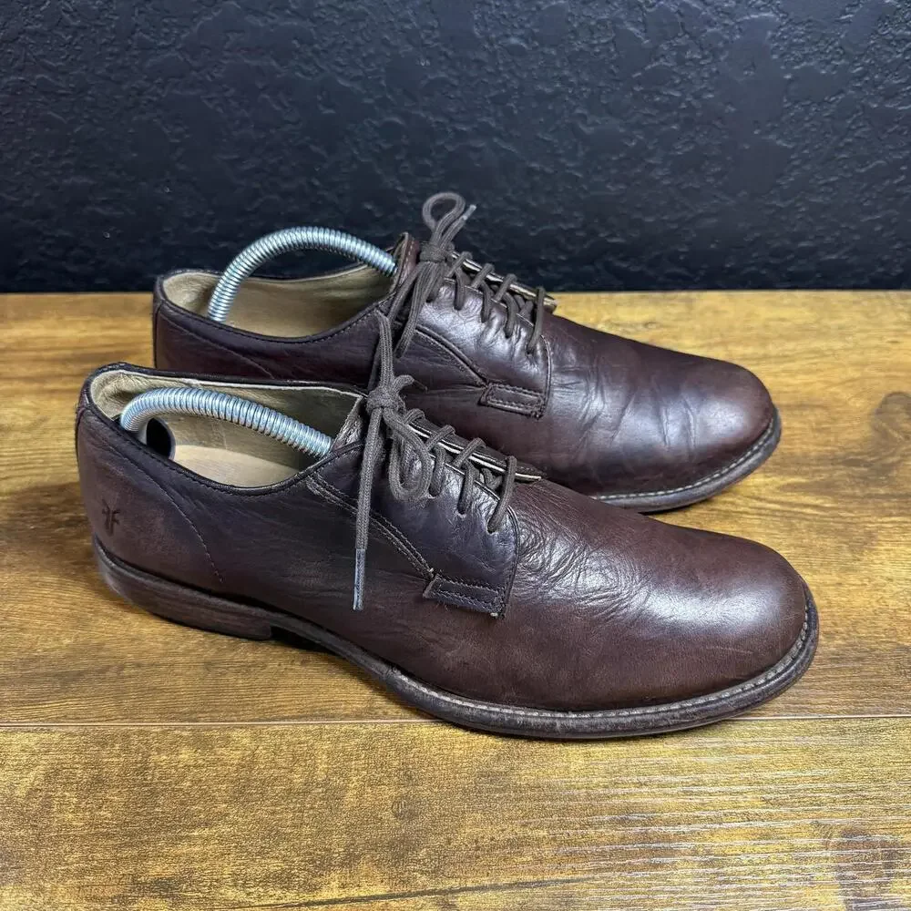 Frye James 84570 Dark Brown Leather‎ Oxford Mens Size 8.5D